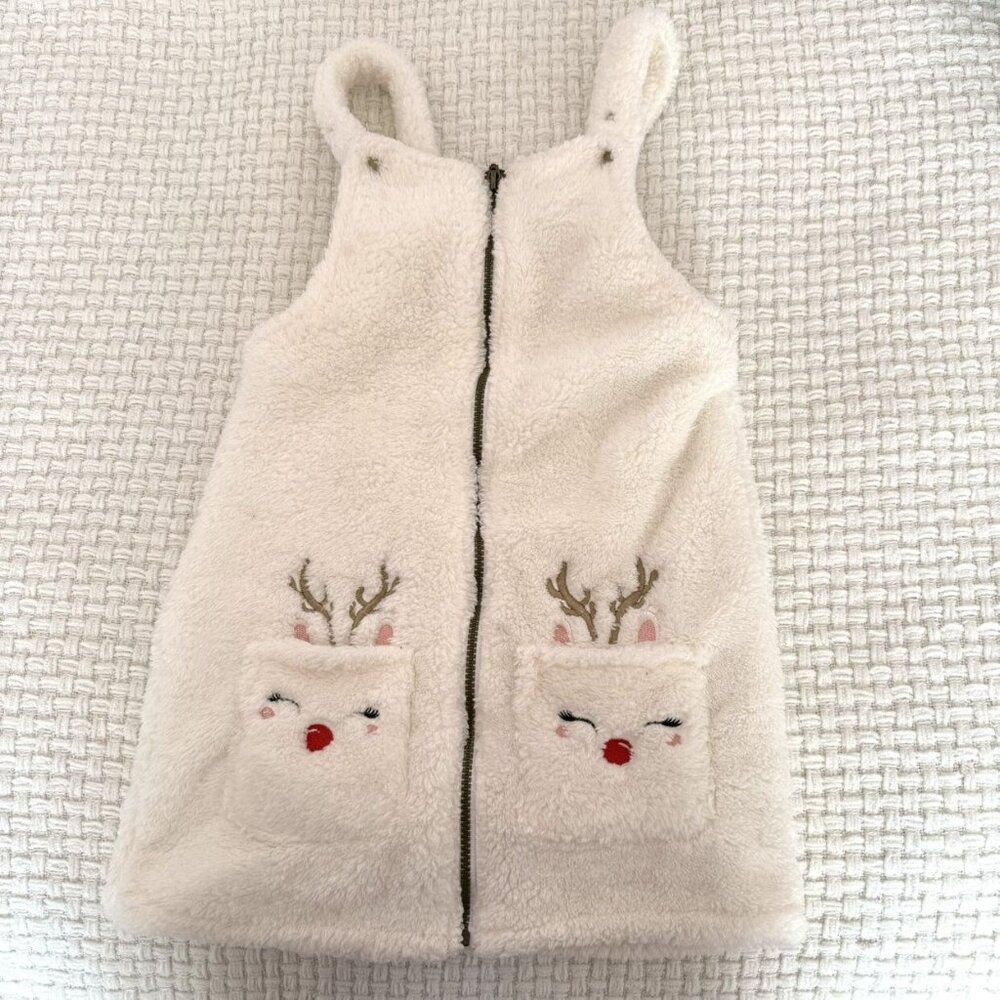 White Sherpa Winter Pinafore